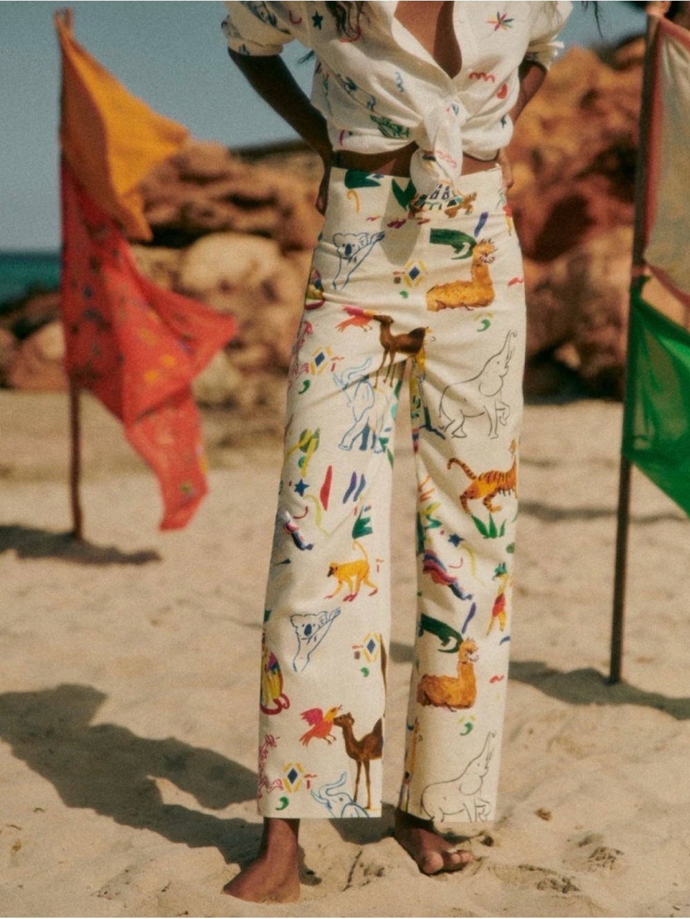 🌿Sézane Jenson trouser G. Kero print - size 6 or 38 - NWT